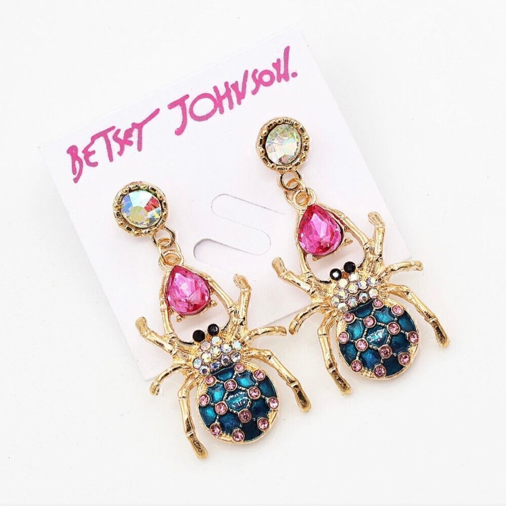 🕷 Betsey Johnson sparkling crystal spider earrings 🕷